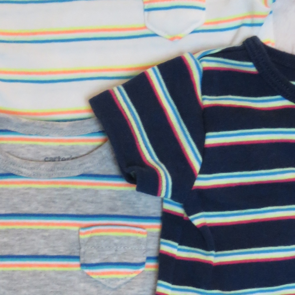 SET OF 3 - STRIPED BOYS' ONESIES - 3 MO.